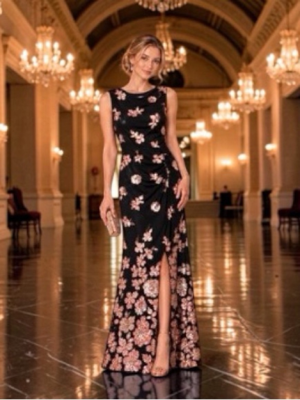 Maggy London Lucie Sequin Sleeveless Gown